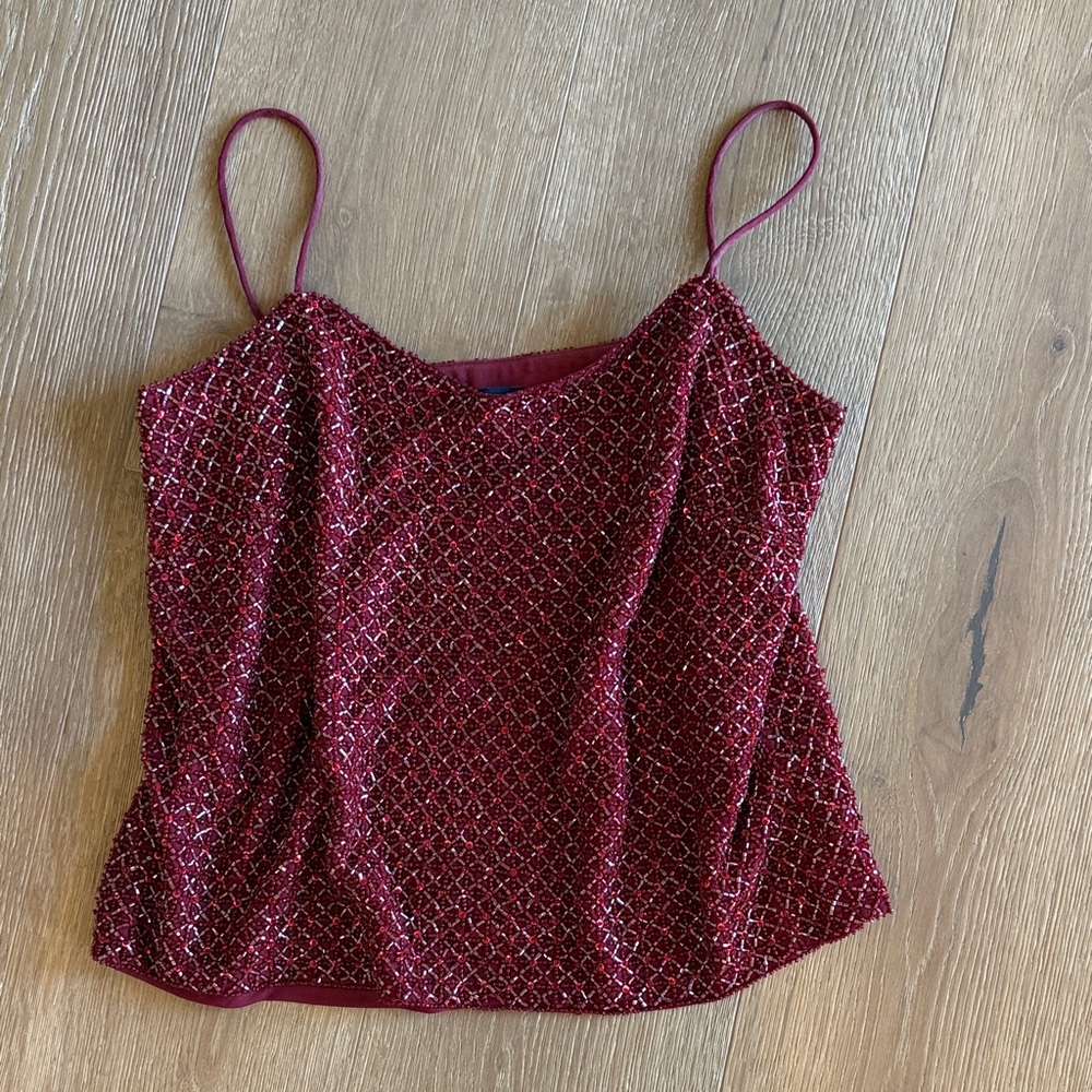 Ann Taylor Beaded Sequin Camisole Top